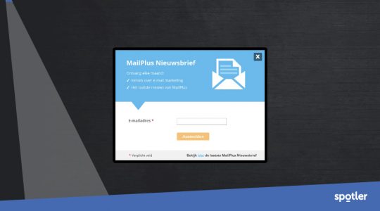 Mailbestand vergroten? Plaats een pop-up