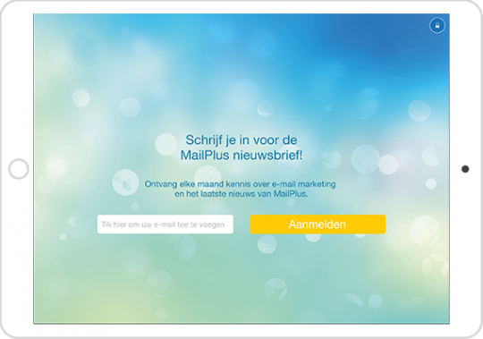 Nieuwsbrief inschrijvingen via een tablet