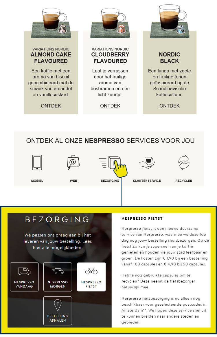 Nespresso Fietst is een mooi voorbeeld van duurzaamheid, een van de e-commercetrends 2020