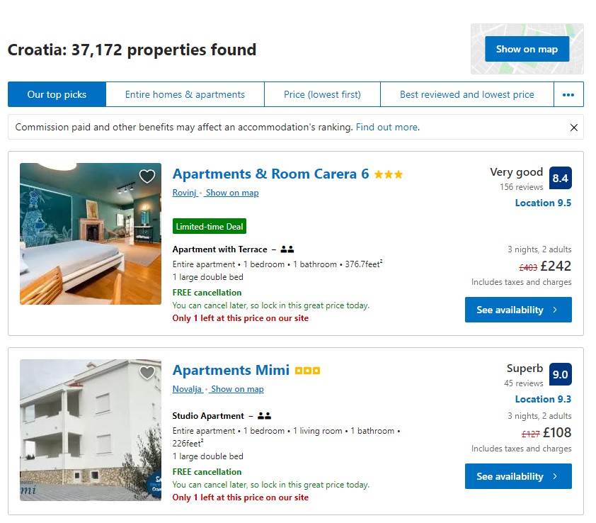 Dynamic content - Booking.com