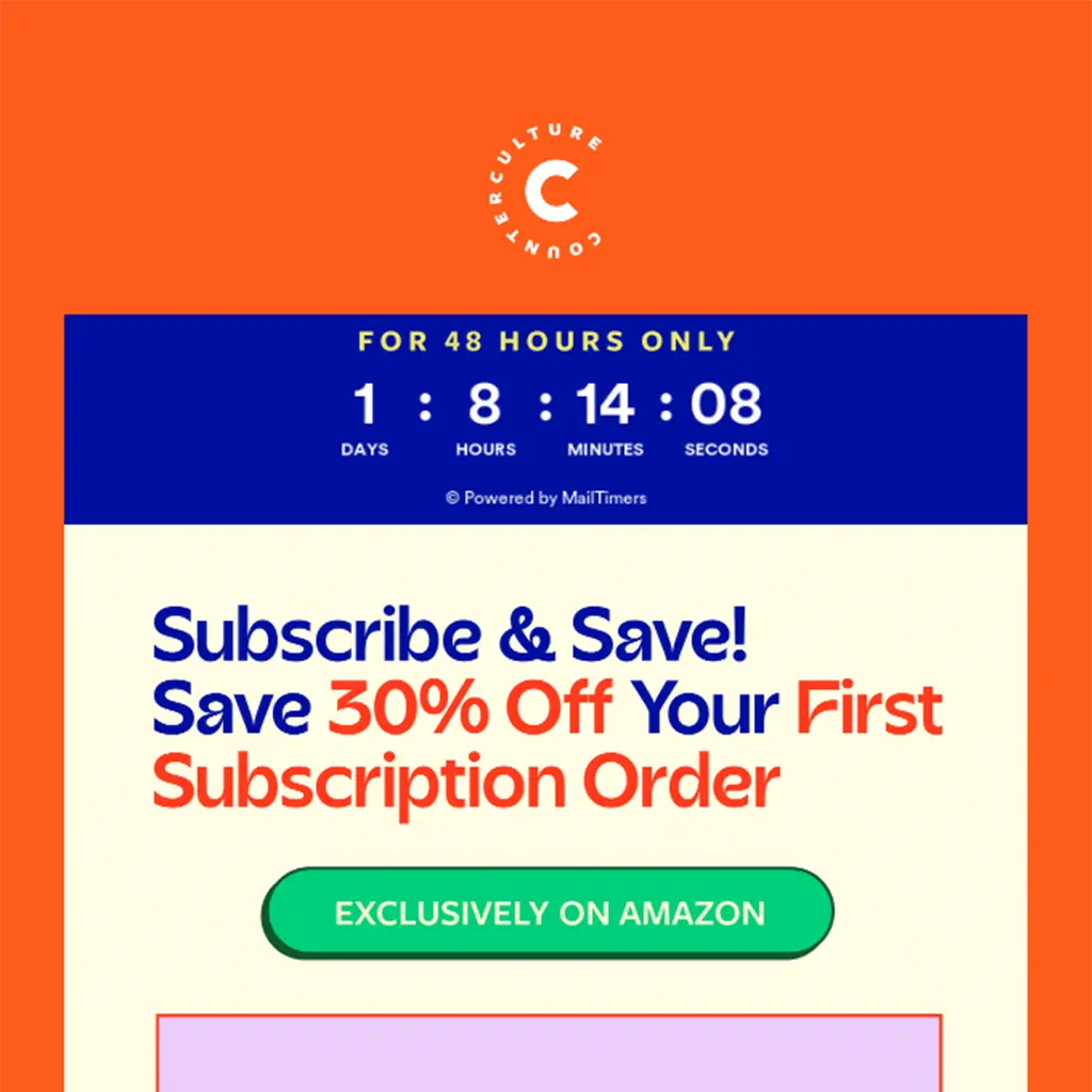 An example of a countdown timer that goes for 48 hours, regardless of the date