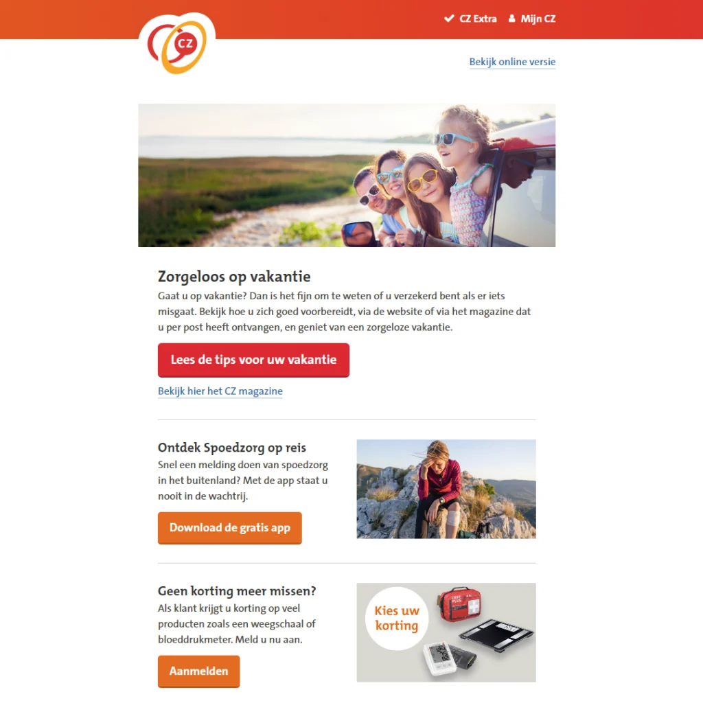 De e-mail van CZ