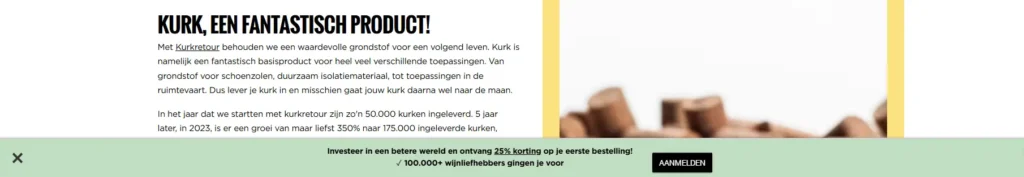 Een banner om je aan te melden voor de nieuwsbrief van Neleman, in ruil voor 25% korting.