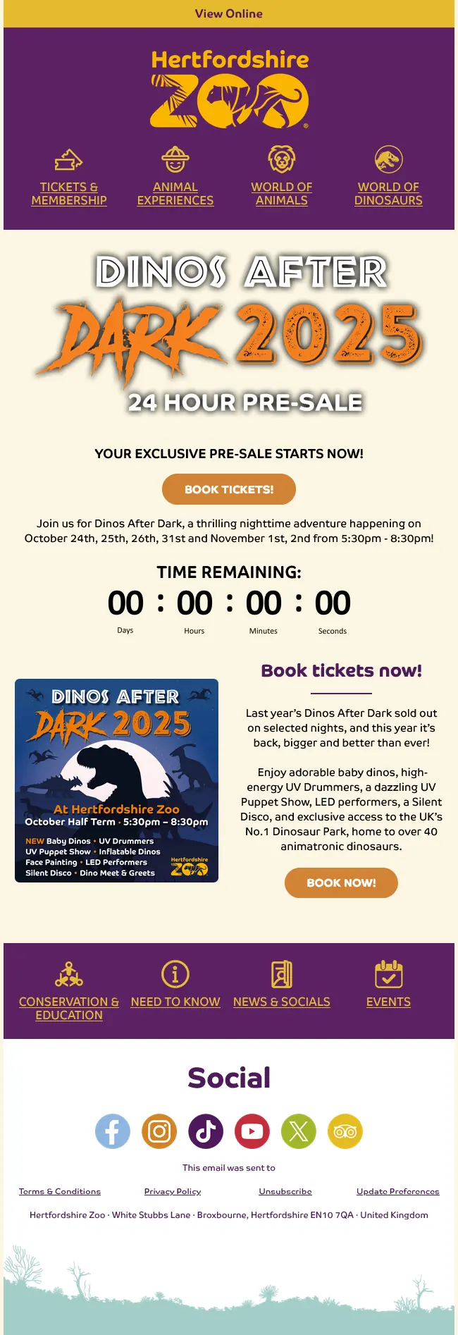 Dinos After Dark 24 Hour Pre-sale