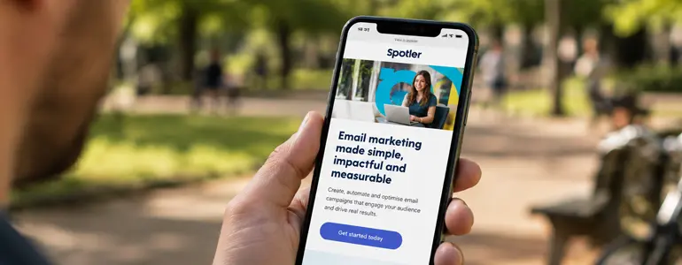 Example of good mobile email design for a single screen scroll. 
