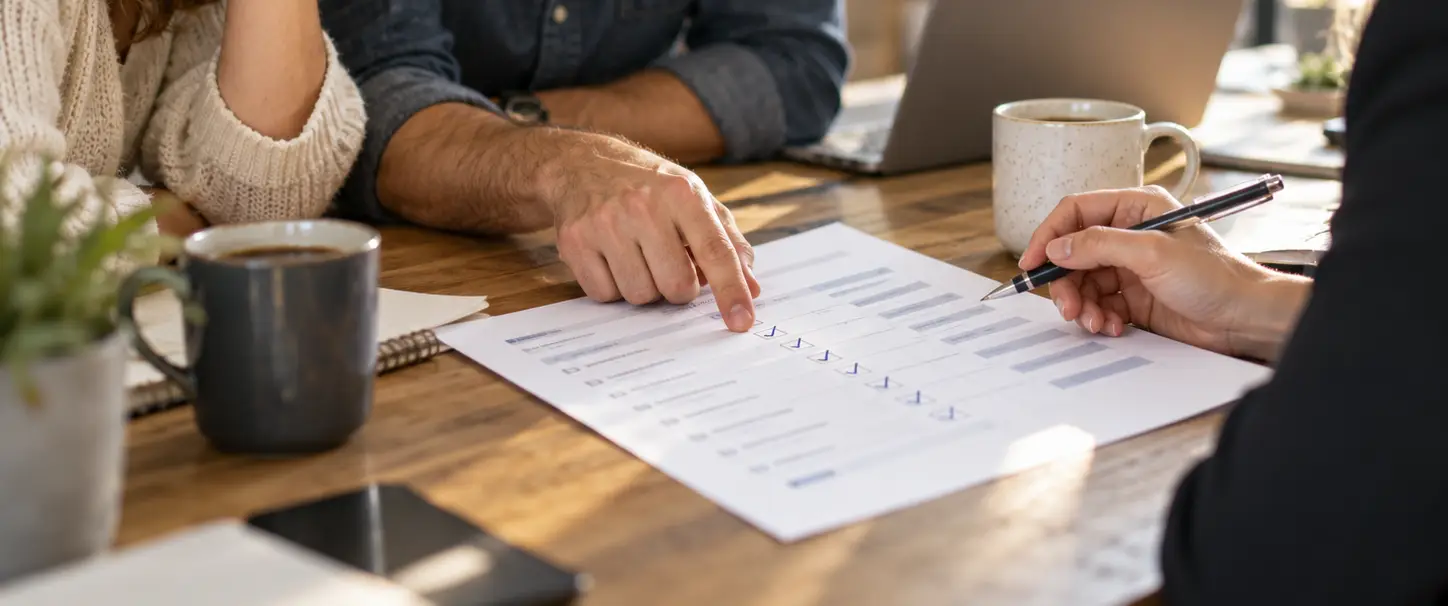 Marketing team scoring email marketing platforms during a trial