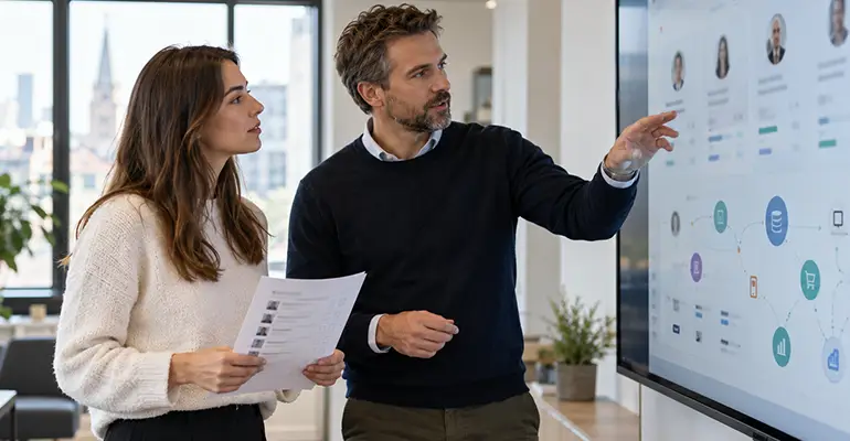 Ecommerce manager and data analyst evaluating a customer data platform