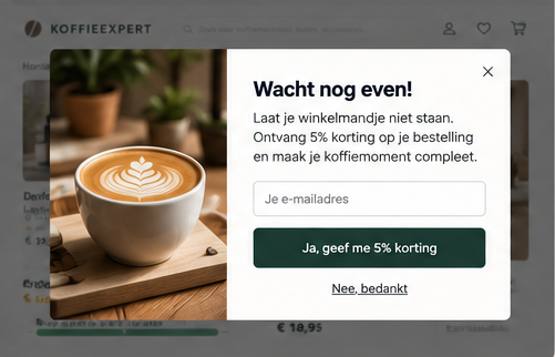 Een popup kan een bezoeker motiveren om over te gaan tot aankoop.